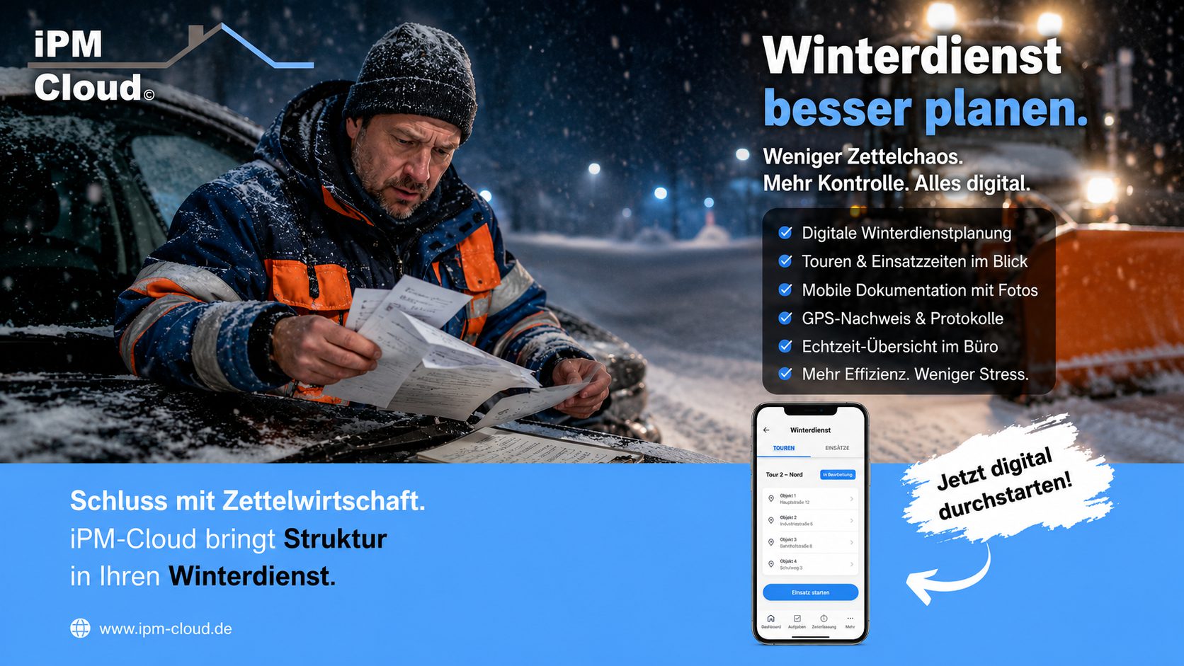Winterdienstplanung: Gut vorbereitet in die nächste Wintersaison mit iPM-Cloud